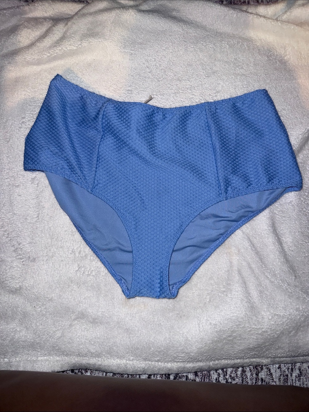 aerie Periwinkle Blue High-Waist Textured Bikini Bottoms